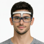 Rinoplasti sonrası burun baskısını önleyen Nazalift erkek karma deri gözlük tutucu aparat.