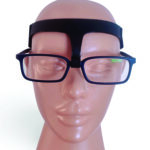 Maskülen tasarımlı siyah deri kafa bandı Nazalift rinoplasti sonrası gözlük aparatı.