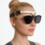 Rinoplasti sonrası burun estetiğini koruyan Nazalift kadın karma deri gözlük tutucu aparat.