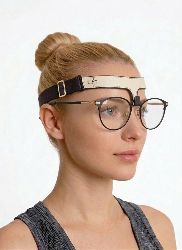 Rinoplasti sonrası burun estetiğini koruyan Nazalift kadın karma deri gözlük tutucu aparat.